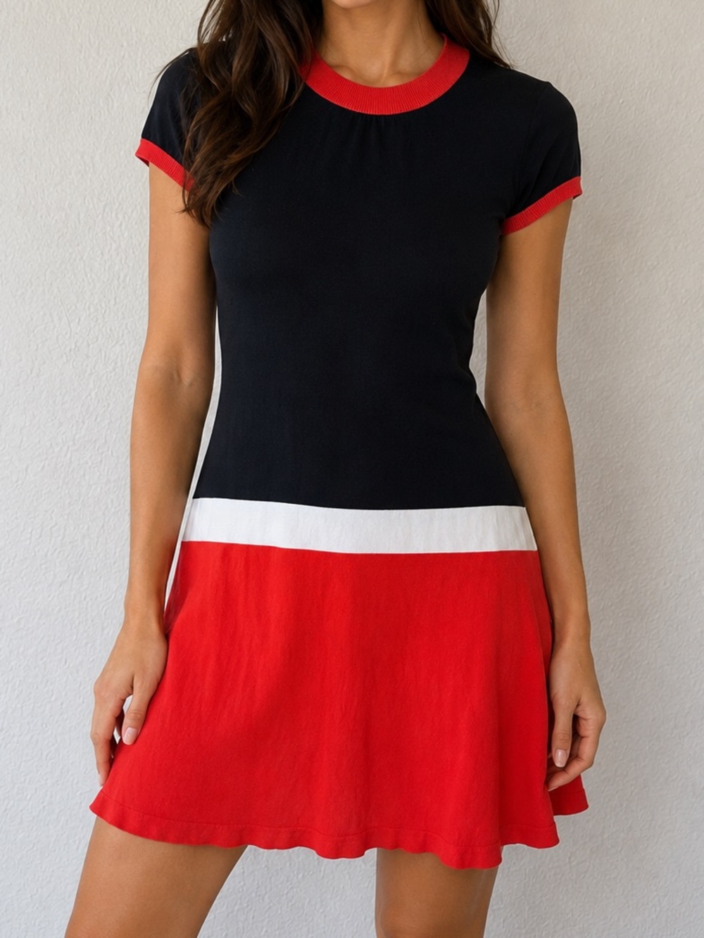 Missoni Black & Orange Color Block Cotton Shift Dress Size Small